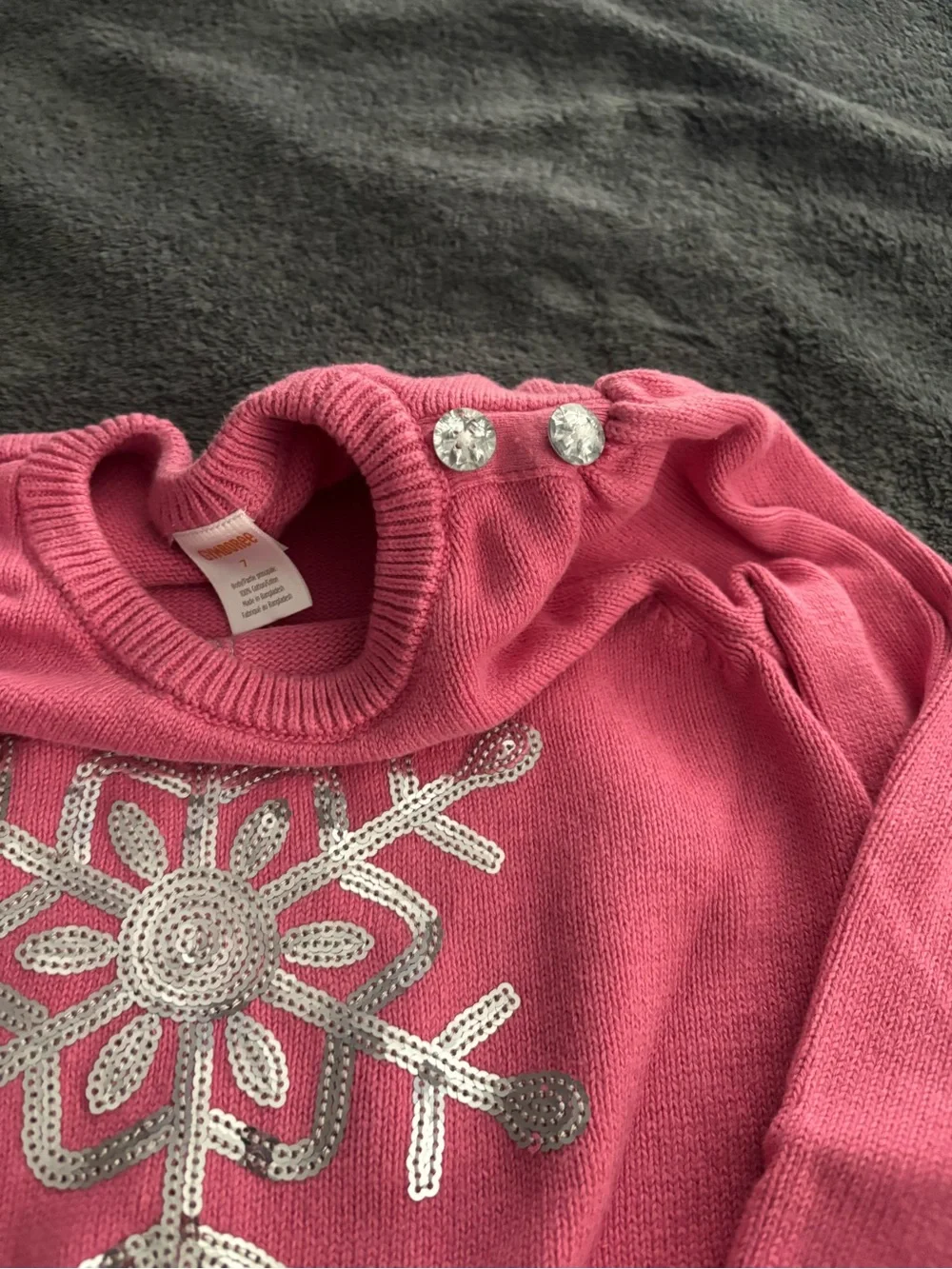 Gymboree Pink Snowflake Sweater & Fleece Leggings Set